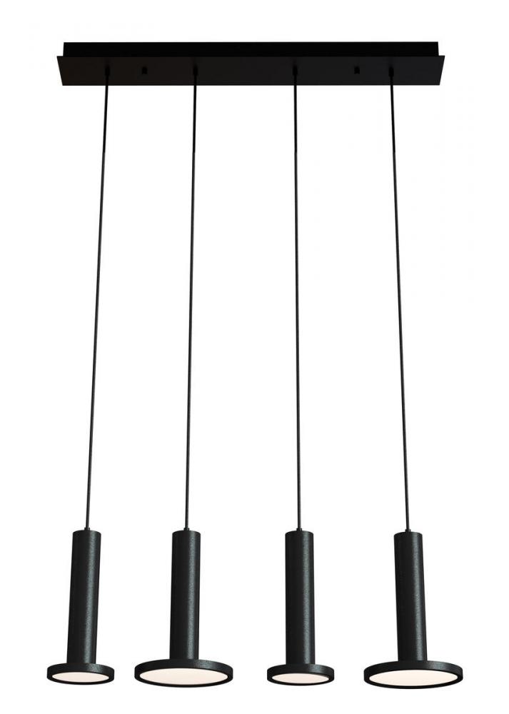 Luna 4 Light LED Linear Pendant,120V,3000K,Black