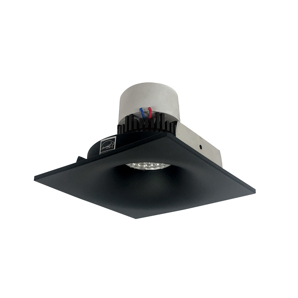 4" Pearl LED Square Bullnose Retrofit, 800lm / 12W, Comfort Dim, Black Finish