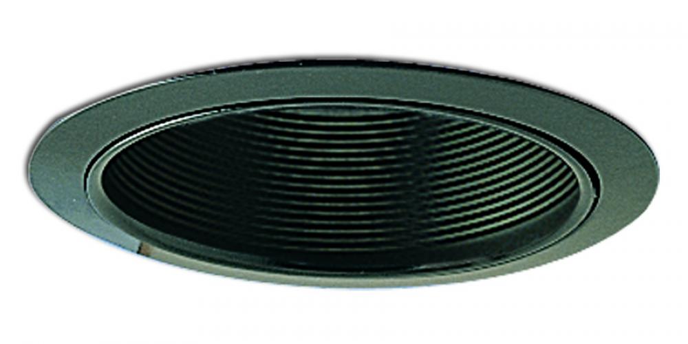 6" BR/PAR30 Stepped Baffle w/ Plastic Ring, Black