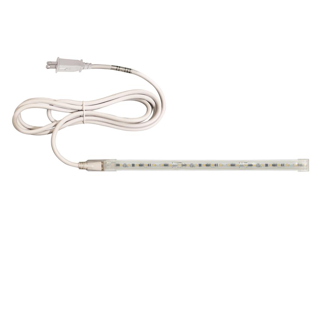 Custom Cut 2-ft 120V Continuous LED Tape Light, 330lm / 3.6W per foot, 2700K, w/ Mounting Clips and