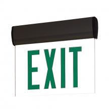 Nora NX-811-LEDGMB - Surface Adjustable LED Edge-Lit Exit Sign, 2 Circuit, 6" Green Letters, Single Face / Mirrored