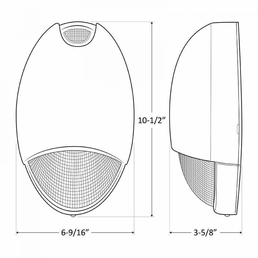 Wet Location Die Cast 6W LED Wall Pack With Emergency Feature, White, SDT, Cold Weather