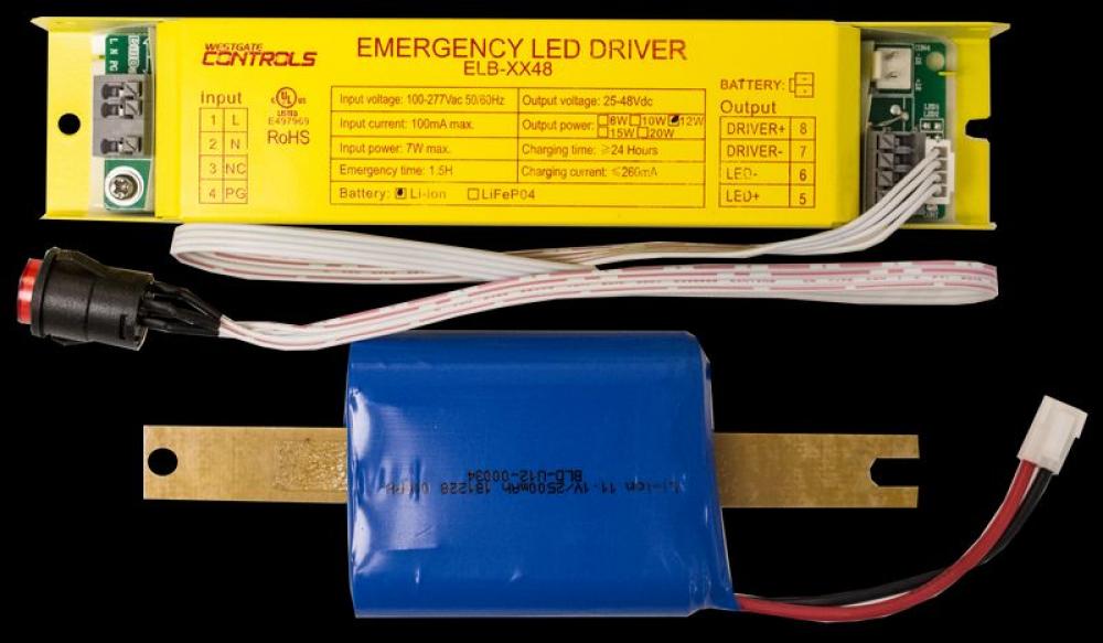 LED EMERGENCY 2PC BACKUP SYSTEM , 12W , 48V , DC , 90MIN