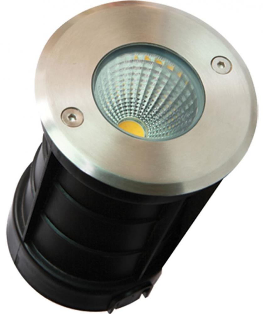 STAINLESS STEEL IN-GROUND LIGHT, 12V DC/AC, 3W COB, 620 LM, 90°, IP67, ETL, PC SLEEVE, 3000K