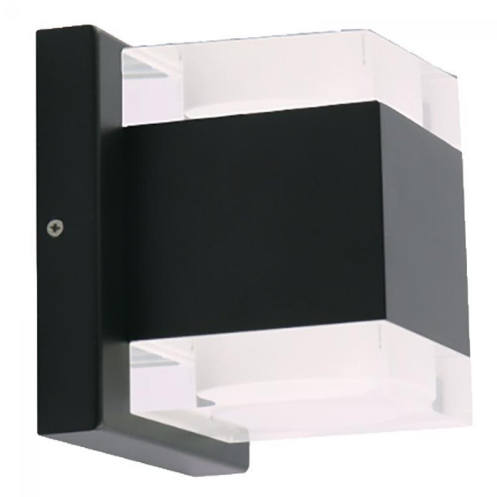 DECORATIVE OUTDOOR WALL LIGHT, SOLID ACRYLIC, 20W TUNE 30/40/50K C90, BLACK