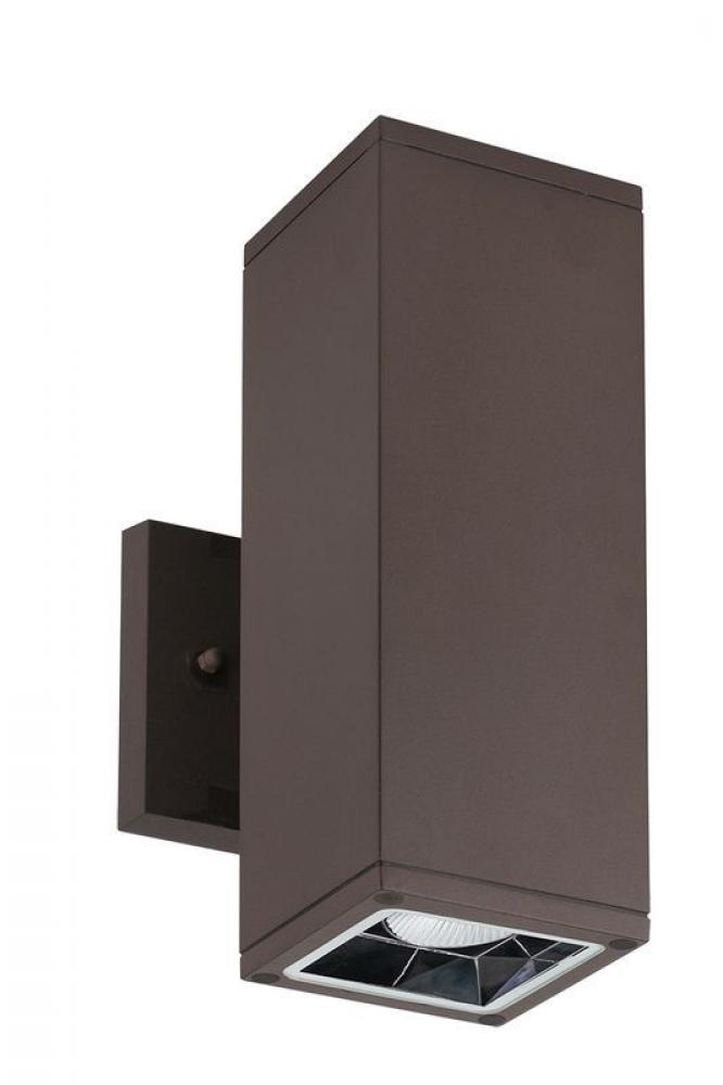 5in SQ WALL CYL. UP/DOWN LIGHT 40W 30K/40K/50K DUAL DIM. - BRONZE