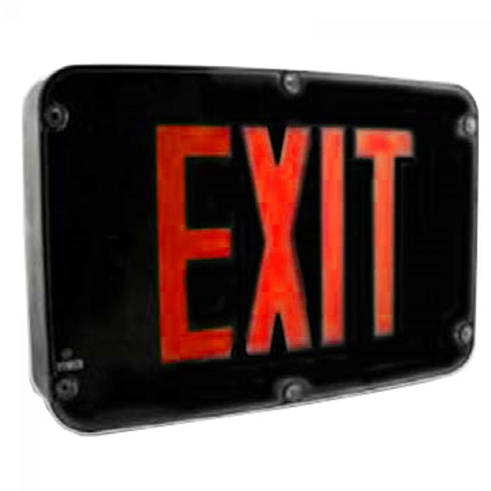 NEMA 4X RATED LED EXIT SIGN, DOUBLE FACE, RED BLACK