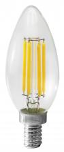 Westgate MFG C3 E12-FLA-5W-27K-D - LED FILAMENT CANDELABRA BULB (E12) 5W, 330LM, CRI 80, 110V~130V, 360 BEAM ANGLE, FULLY DIMMABLE ...