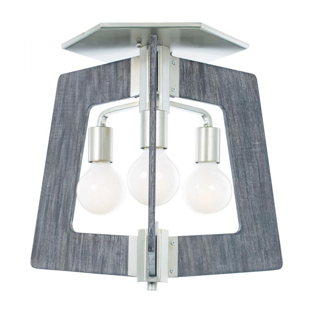 Lofty 3-Lt Ceiling Mount - Silverado/Gray Wood