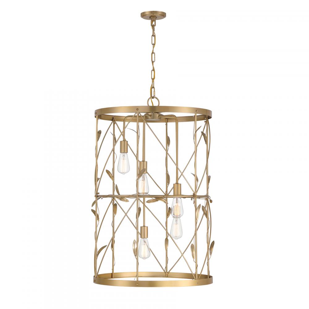 Lexington 5-Light Pendant in Burnished Brass