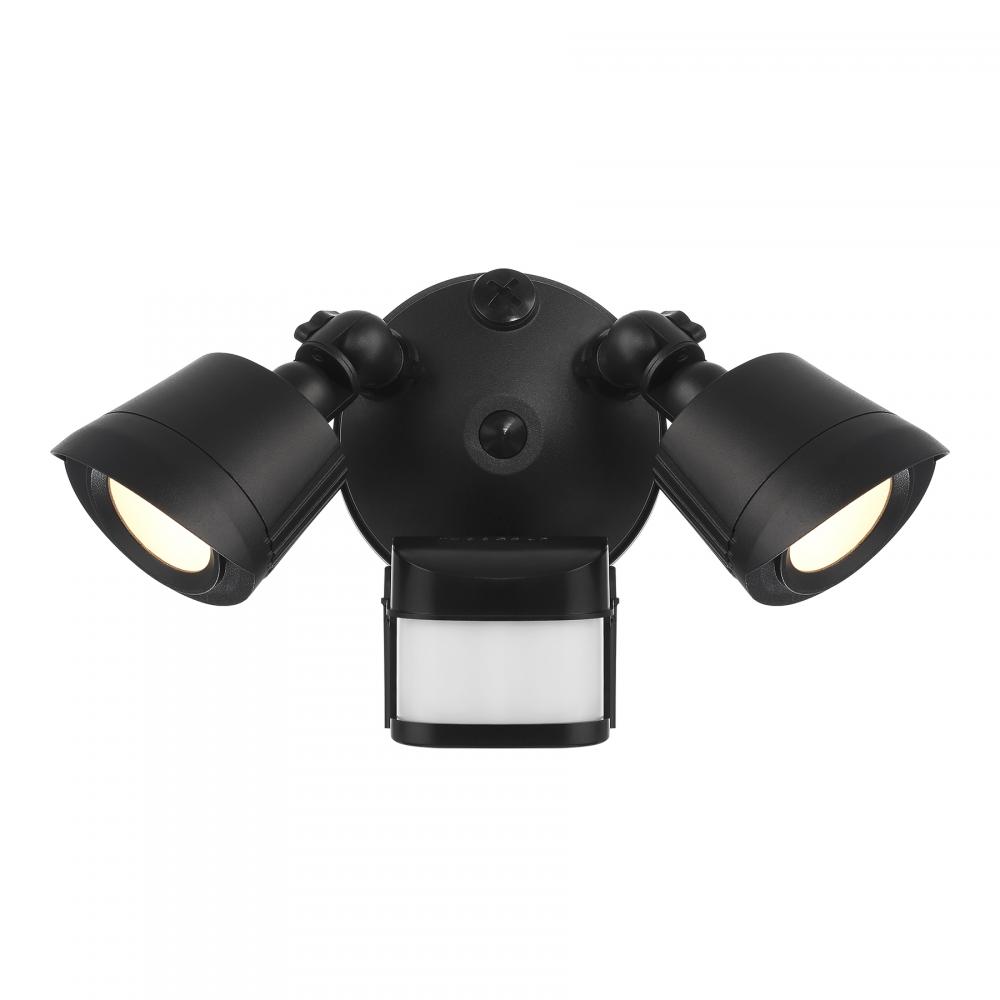 LED Motion Sensored Double Flood Light in Black