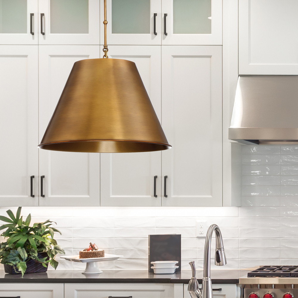 Alden 1-Light Pendant in Warm Brass