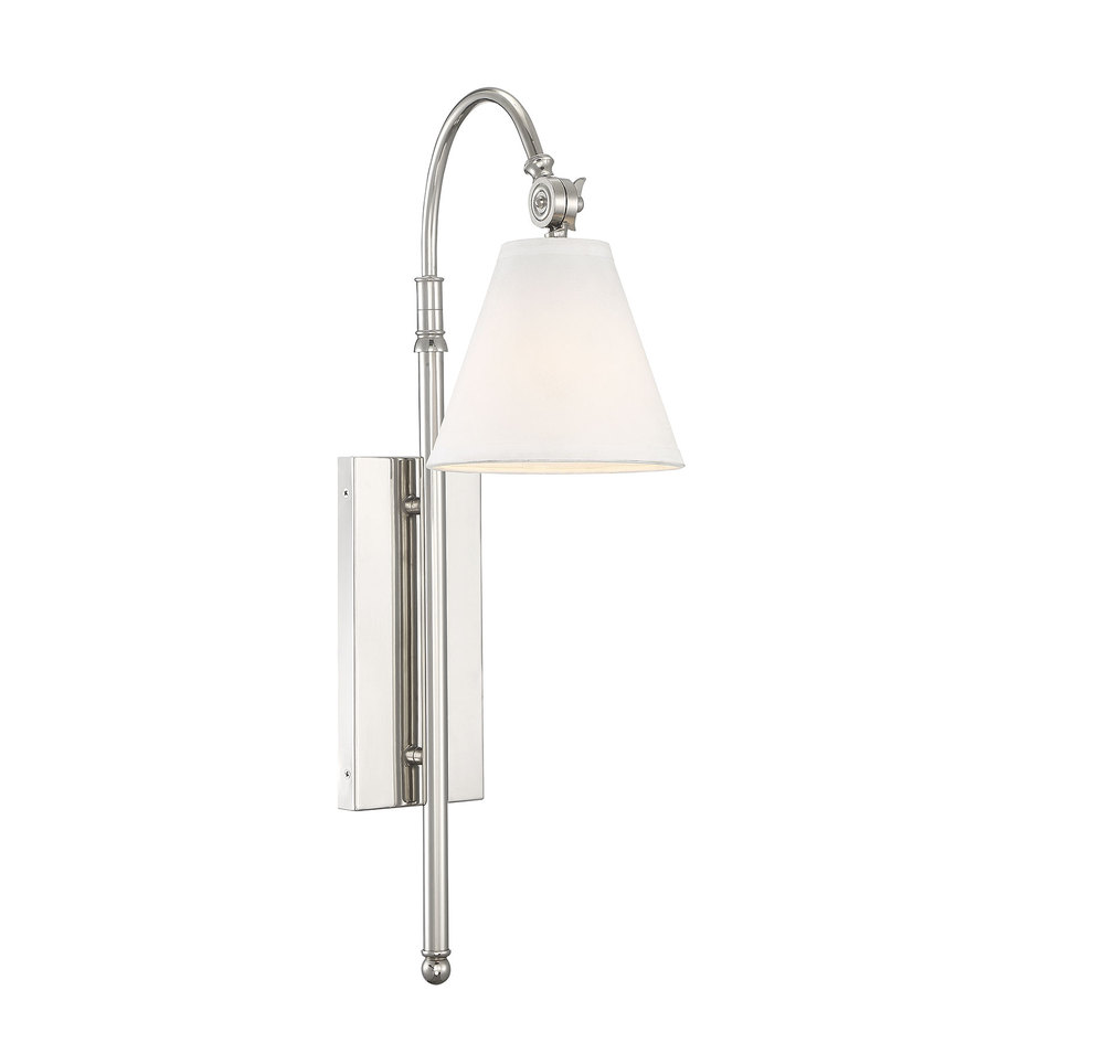 Rutland 1-Light Adjustable Wall Sconce in Polished Nickel