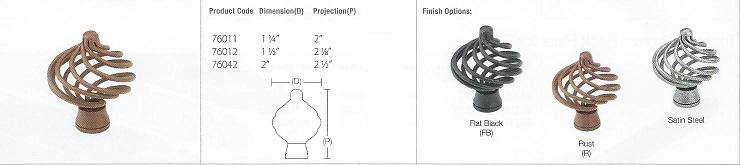 WROUGHT STEEL FLANDERS KNOB