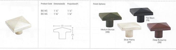 SANDCAST BRONZE SQUARE KNOB