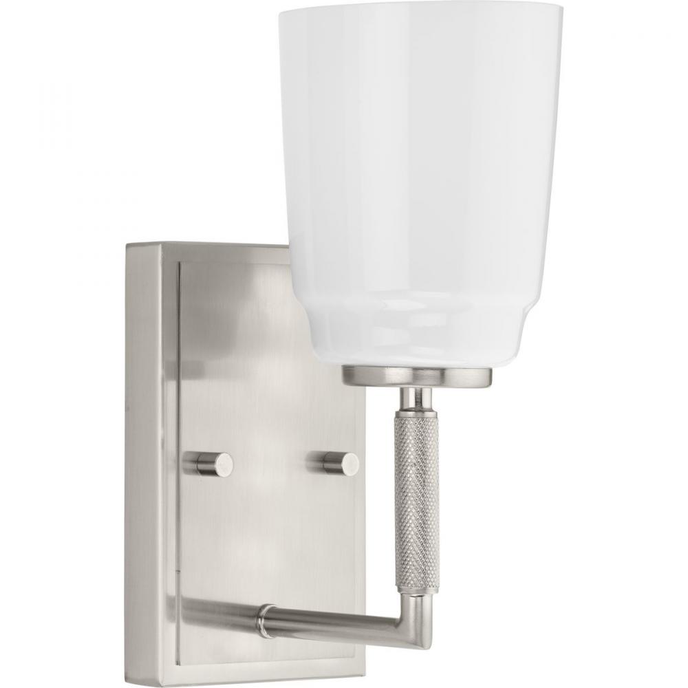 Spenser Collection One-Light Brushed Nickel Industrial Vanity Light