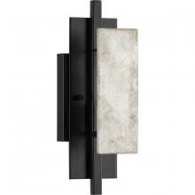 Progress P710100-31M - Lowery Collection One-Light Matte Black Industrial Luxe Wall Sconce with Aged Silver Leaf Accent