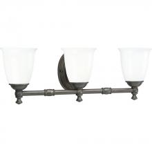 Progress P3029-74 - Victorian Collection Three-Light Venetian Bronze White Opal Glass Farmhouse Bath Vanity Light