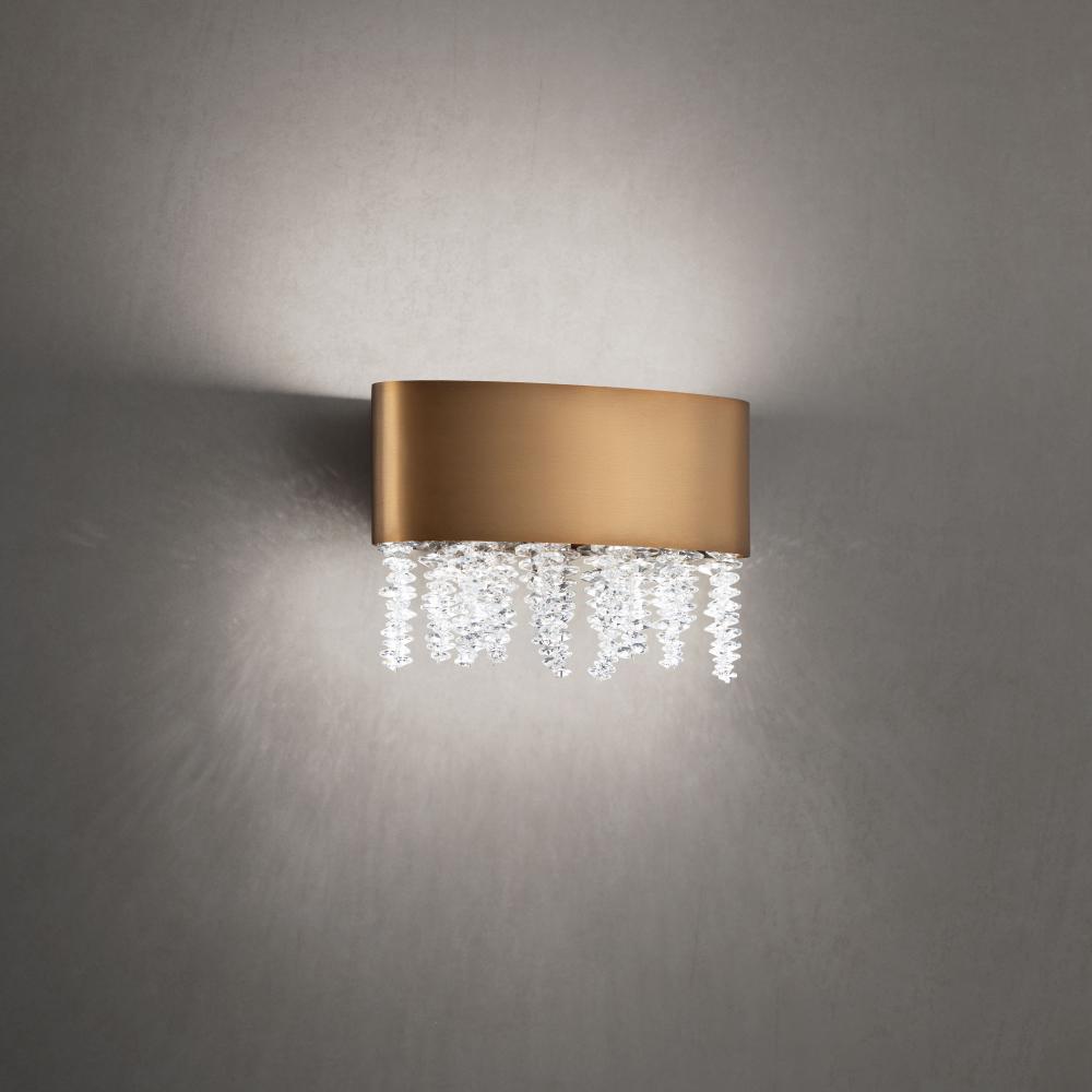 Soleil 10in LED 3000K/3500K/4000K 120V-277V Wall Sconce in Black with Clear Optic Crystal