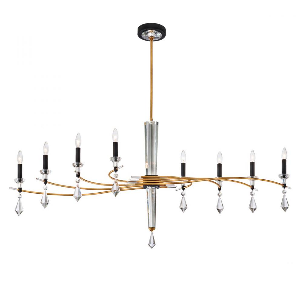 Tempest 8 Light 120V Chandelier in Soft Gold/Black with Clear Radiance Crystal