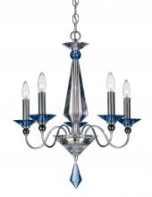 Schonbek 1870 9675-40CL - Jasmine 5 Light 120V Chandelier in Polished Silver with Clear Optic Crystal