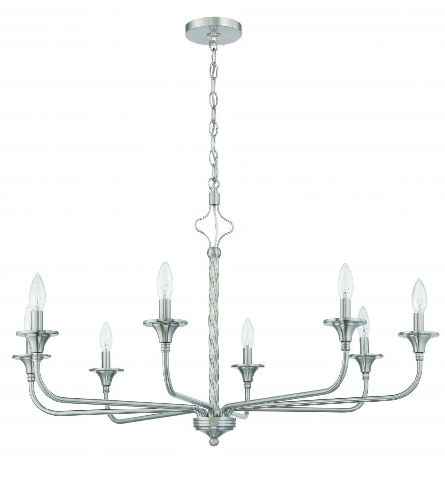 Jolenne 8 Light Chandelier in Brushed Polished Nickel