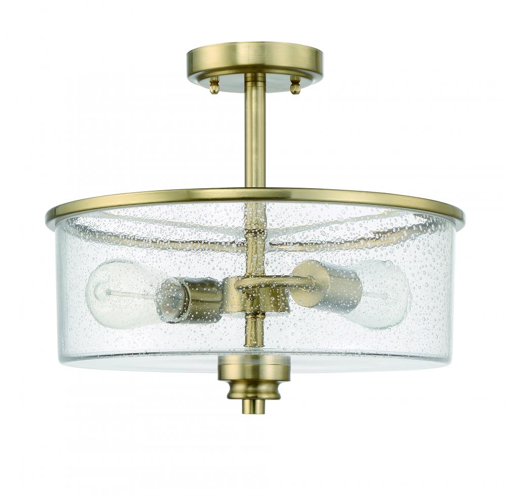 Bolden 2 Light Convertible Semiflush in Satin Brass