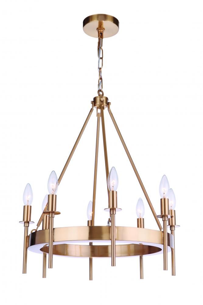 Larrson 8 Light Chandelier in Satin Brass