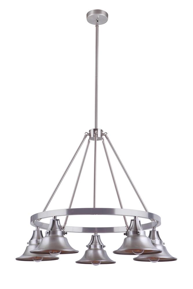 Union 5 Light Outdoor Chandelier in Satin Aluminum