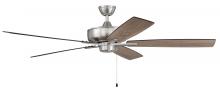 Craftmade S60BNK5-60DWGWN - 60" Super Pro 60 in Brushed Polished Nickel w/ Driftwood/Grey Walnut Blades