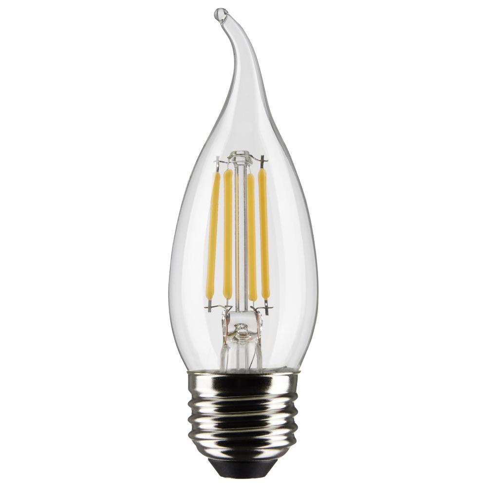 4 Watt CA10 LED; Clear; Medium base; 90 CRI; 4000K; 120 Volt