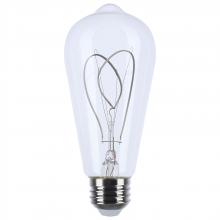 Satco Products Inc. S10525 - 6 Watt LED; Reminiscent; Flex Gray Filament; ST19 Loop; Medium Base; 2700K CCT; Clear; 120 Volt