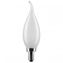 Satco Products Inc. S21295 - 3 Watt CA10 LED; Frost; Candelabra base; 90 CRI; 2700K; 120 Volt