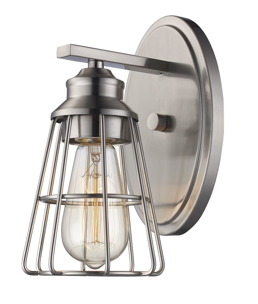 1LT-SCONCE TRI STEEL CAGE-BN