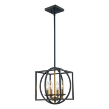 Trans Globe 11184 AG-BK - Arzio 4-Light Two-Tone Cage Chandelier