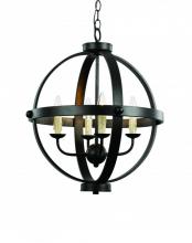 Trans Globe 70594 ROB - 4LT CHANDELIER-RUSTIC AXEL ORB