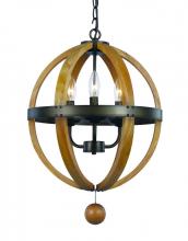 Trans Globe 70600 - 3LT PENDANT-ROUND WINE BARREL-