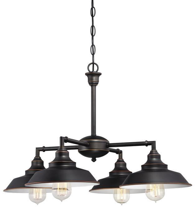 4 Light Chandelier/Semi-Flush Oil Rubbed Bronze Finish with Highlights