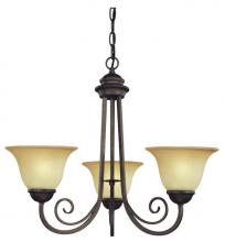 Westinghouse 6658700 - 3 Light Chandelier Ebony Bronze Finish Aged Alabaster Glass