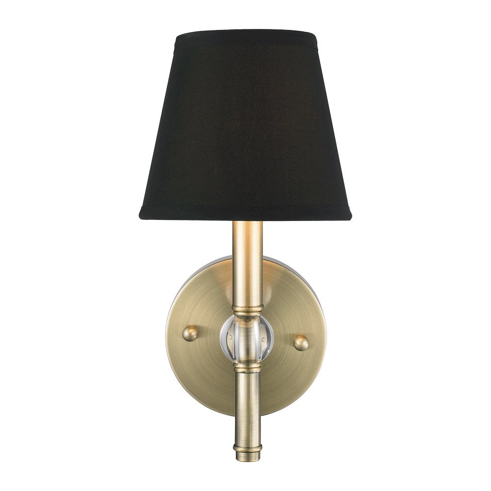 Waverly 1 Light Wall Sconce in Aged Brass with Tuxedo Shade