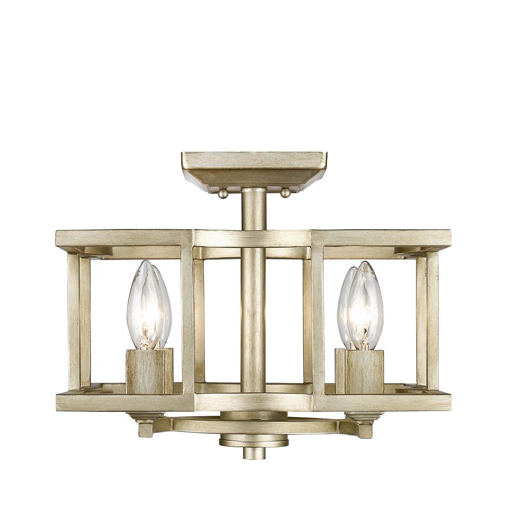 Bellare Convertible Semi-Flush in White Gold