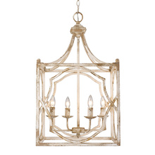 Golden 0885-4P AI - Laurent 4-Light Pendant in Antique Ivory