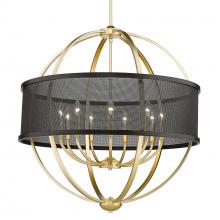 Golden 3167-9 OG-BLK - Colson OG 9 Light Chandelier (with Matte Black shade) in Olympic Gold