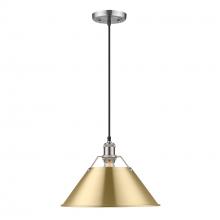 Golden 3306-L PW-BCB - Orwell PW Large Pendant - 14" in Pewter with Brushed Champagne Bronze shade