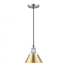 Golden 3306-S PW-BCB - Orwell PW Small Pendant - 7" in Pewter with Brushed Champagne Bronze shade