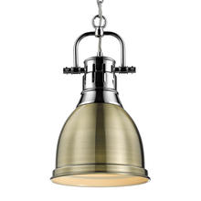 Golden 3602-S CH-AB - Duncan Small Pendant with Chain