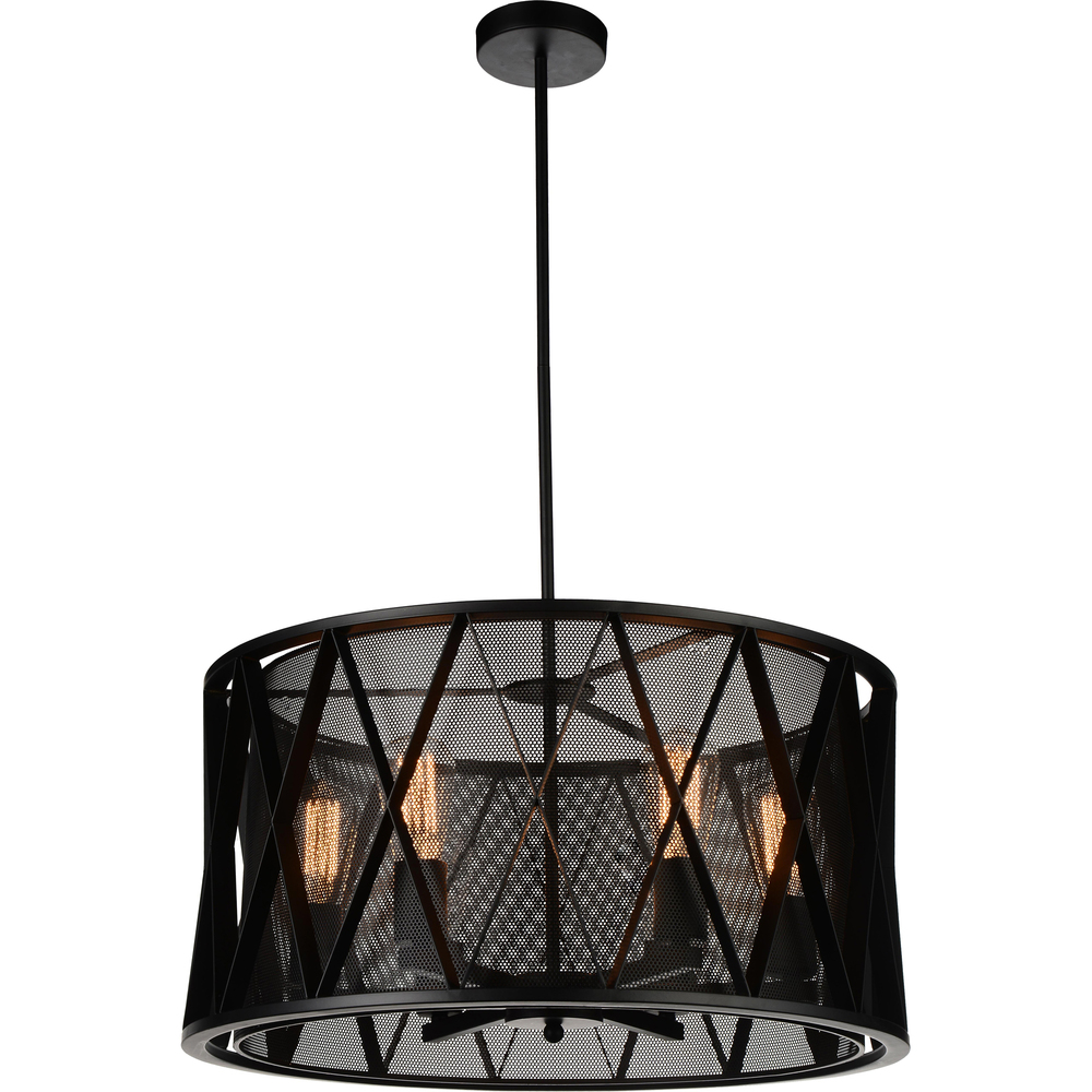 Tapedia 4 Light Up Chandelier With Black Finish