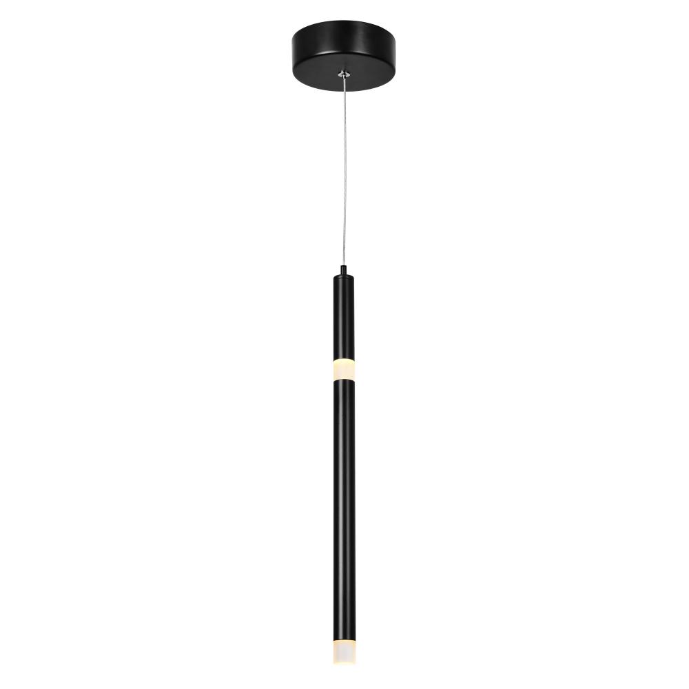 Flute 1 Light LED Pendant With Black Finish