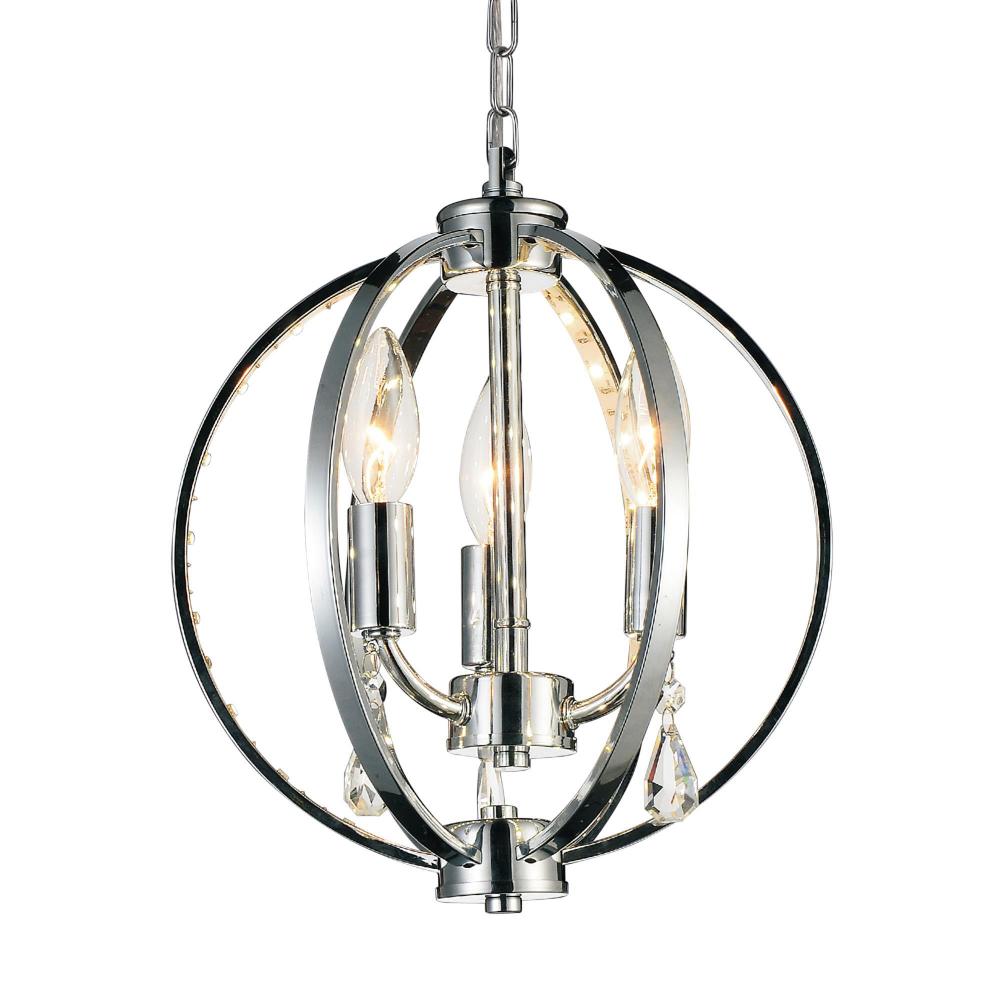 Abia 3 Light Up Mini Pendant With Chrome Finish