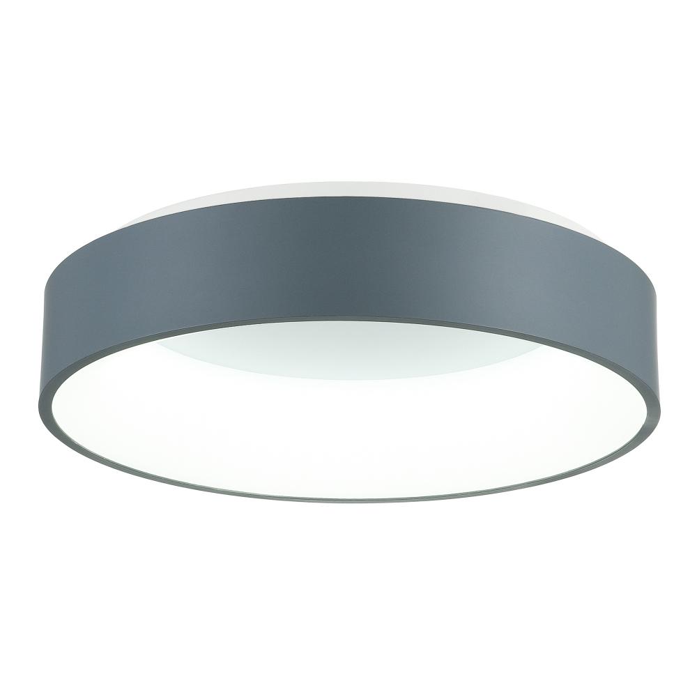 Arenal LED Drum Shade Flush Mount With Gray & White Finish